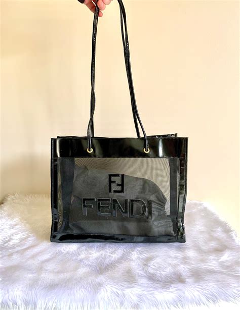 vintage fendi mesh tote|old fendi bags for sale.